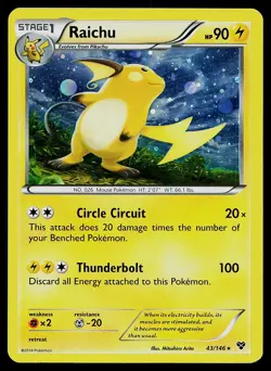 Pokemon Card XY Raichu 43/146 Rare Cosmos Holo - Image 1
