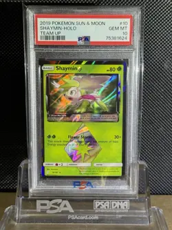 2019 Pokemon SUN & MOON TEAM UP SHAYMIN HOLO 10/181 PSA 10 GEM MT 🔥LOW POP 41🔥 - Image 1