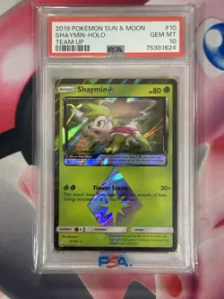 2019 Pokemon SUN & MOON TEAM UP SHAYMIN HOLO 10/181 PSA 10 GEM MT 🔥LOW POP 41🔥 - Image 3