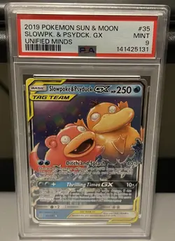 2019 Pokemon Unified Minds Slowpoke & Psyduck GX #35 PSA 9 - Image 1
