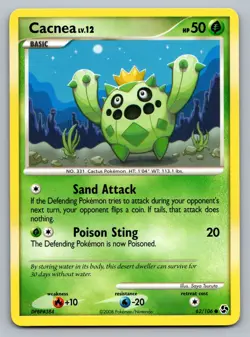 Pokemon TCG Great Encounters Cacnea 62/106 - Image 1