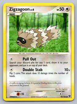 Pokemon TCG Great Encounters Zigzagoon 96/106 - Image 1