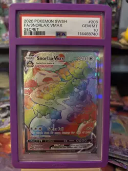 Pokemon TCG Snorlax VMAX Sword & Shield Base Set 142/202 PSA 10 - Image 1