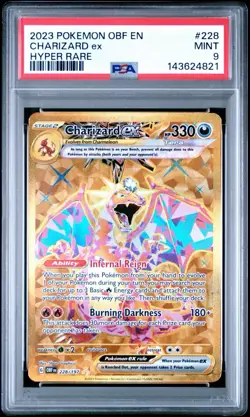 2023 POKEMON OBF EN-OBSIDIAN FLAMES HYPER RARE #228 CHARIZARD EX PSA 9 - Image 1