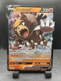 Pokemon Ursaluna V 102/195 Silver Tempest Ultra Rare Holo NM - Image 1