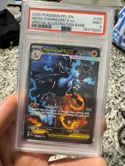 2025 POKEMON PFL SPECIAL ILLUSTRATION RARE #125 MEGA CHARIZARD X EX PSA 9 - Image 1