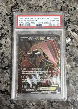 Pokemon Groudon EX 054/052 Bw3 Hail Blizzard 1st Ed Holo Super Rare PSA 10 - Image 1