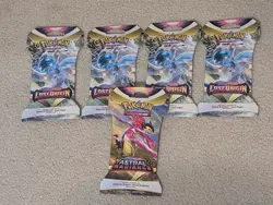 4x Pokemon Lost Origin Sleeved Booster Pack And 1x Astral Radiance Sleeved - Image 1