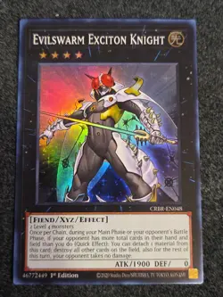 YuGiOh! - Evilswarm Exciton Knight CRBR-EN048 Super Rare 1st Edition Near Mint - Image 1