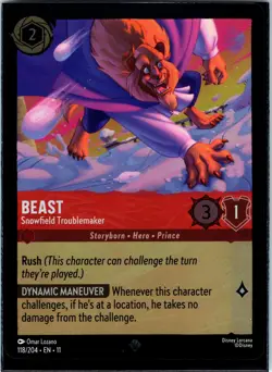 Disney Lorcana Beast - Snowfield Troublemaker COLD FOIL Winterspell #118/204 NM - Image 1