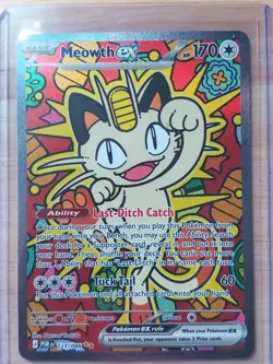 Pokemon TCG Meowth EX SIR 121/088 Rare Special Illustration -Perfect Order - Image 2