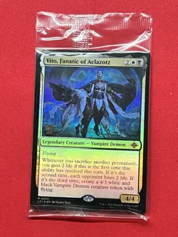 MTG LCI Ixalan Vito, Fanatic of Aclazotz Prerelease Cards Foil Factory Sealed - Image 1