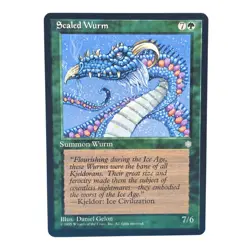 MTG Magic: The Gathering - Scaled Wurm - Ice Age - Summon Wurm Creature Card - Image 1