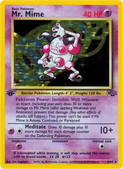 Mr. Mime (6) Unlimited Holofoil Jungle 06/64 LP Vintage Pokemon card - Image 1