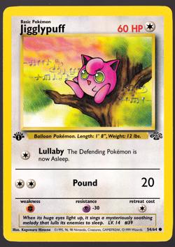 Jigglypuff 54/64 1st Edition Jungle Pokemon Card 1999 NM - Image 1