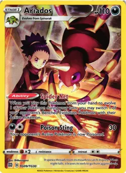 Pokemon TCG SWSH Ariados TG09/TG30 Trainer Gallery Card Brilliant Stars VLP - Image 1