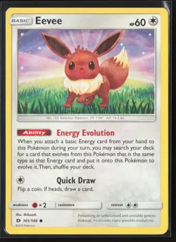 Eevee Common SM Base Set 101/149 LP Pokemon Card - Image 1