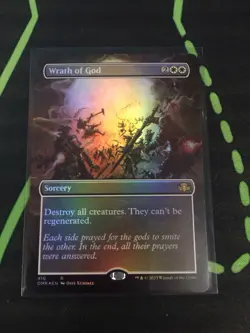 MTG Magic The Gathering Wrath Of God Foil Borderless White Board Wipe Commander - Image 1
