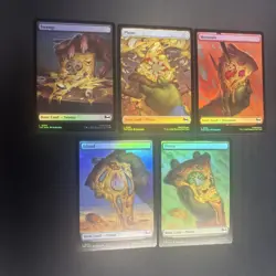 Magic the Gathering - Set of FOIL Pizza Lands - #0253 - 0257 - TMNT - NM/M - Image 1