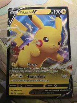 Pokemon TCG Pikachu V SWSH061 Black Star Promo Rare Holo - Image 1