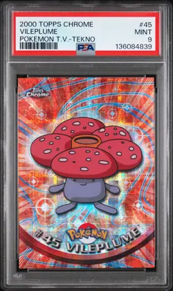 2000 TOPPS CHROME POKEMON T.V. TEKNO #45 VILEPLUME PSA 9 - Image 1