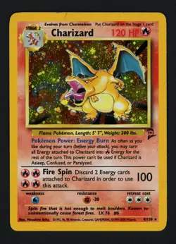 Charizard 4/130 Base Set 2 Holofoil Rare Swirl Pokemon TCG - Image 1