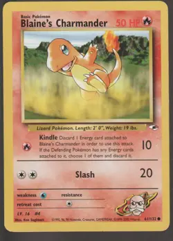 Pokemon TCG Blaine's Charmander Gym Heroes 2000 #61/132 LP Vintage WOTC - Image 1