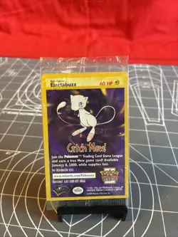 Vintage 1999 Catch Mew Pokemon Electabuzz Black Star Promo Movie WB Stamp Sealed - Image 1