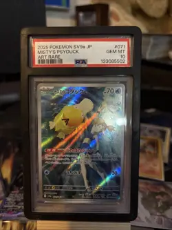 Pokemon TCG Misty's Psyduck Art Rare SV9a Heat Wave Arena Holo PSA 10 #071/063 - Image 1