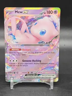 Mew Pokemon TCG Psychic Basic EX 180 HP Restart Ability Double Rare Holo 151/165 - Image 1