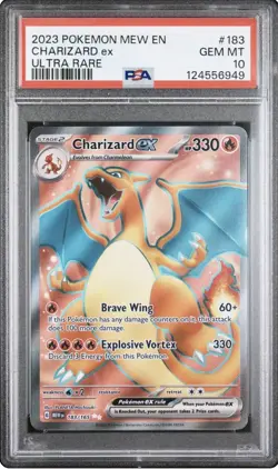 2023 Pokemon Mew En-151#183 Charizard EX Ultra Rare Full Art PSA 10 - Image 1