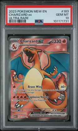 2023 Pokemon Mew 151 Charizard Ex #183 GEM MT PSA 10 Ultra Rare - Image 1