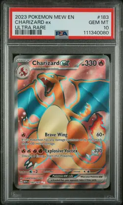 2023 Pokemon Mew 151 Charizard Ex #183 GEM MT PSA 10 Ultra Rare - Image 1