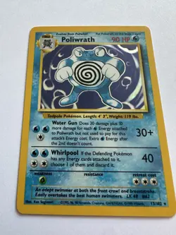 💧 Pokemon TCG Poliwrath Base Set Holo 13/102 Rare Unlimited Mint ⭐ - Image 1