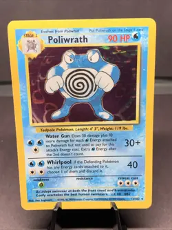 Pokemon TCG Poliwrath 13/102 Base Set Unlimited Holo Rare WOTC VTG 1999 LP - Image 1