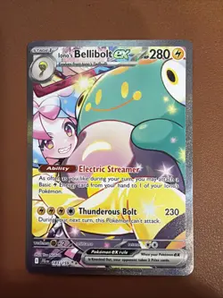 Pokemon TCG Iono's Bellibolt EX Journey Together Ultra Rare Holo Card 183/159 - Image 1