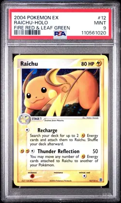 PSA 9 RAICHU 12/112 | Fire Red Leaf Green Holo Graded Pokemon Card - Image 1