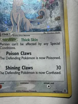 Persian 44/112 FireRed & LeafGreen 80 HP Reverse Holo Uncommon Pokemon Card - Image 4