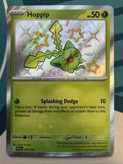 Pokemon Card - Hoppip - Shiny Holo Rare (096/091) Paldean Fates NM - Image 1