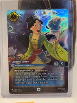 Lorcana - Mulan - Considerate Diplomat (Enchanted) 235/204 Fabled Holo - Image 1