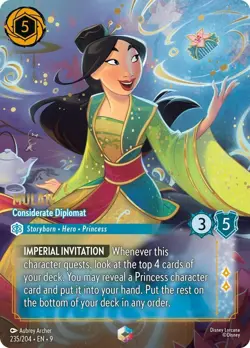 Lorcana - Mulan - Considerate Diplomat (Enchanted) 235/204 Fabled Holo - Image 3