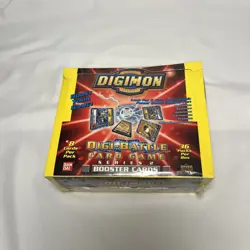 1999 Digimon Digi-Battle Card Game Booster Cards Series 2 Yellow Sealed Box - Image 1