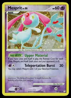 Pokemon Card - Mesprit Mysterious Treasures 14/123 Holo Rare - Image 1