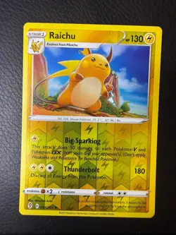 NM/M Reverse Holo Evolving Skies Raichu 050/203 Holo Rare Pokemon - Image 1