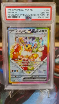 PSA 10 Eevee ex SVP 174 Super Premium Collection Promo Pokemon FR POP 7 - Image 1
