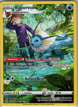 Vaporeon TG02/TG30 SWSH09: Brilliant Stars Trainer Gallery - Pokemon Card - NM - Image 1