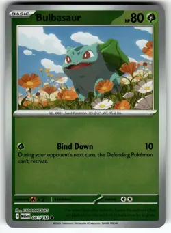 Bulbasaur - 001/132 ME01: Mega Evolution NM Pokemon Card TCG - Image 1
