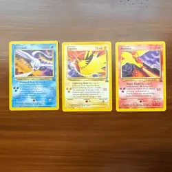 Pokemon Promo Articuno, Zapdos, Moltres Card Lot English 2000 Vintage - MP-LP - Image 1