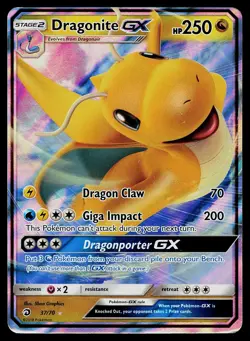 Pokemon Card Dragon Majesty Dragonite GX 37/70 Rare - Image 1