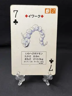 Pokemon Japanese YELLOW Pikachu POKER Playing Card Onix 7 Of Clubs 1998 - Image 1